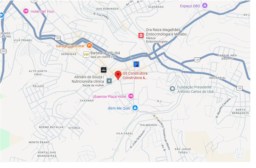 Mapa – GS Construtora, Ubá MG